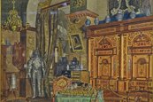 Innenansicht des alten Kunstgewerbemuseums am Antonsplatz, Luise Heynemann-Golßen, Dresden, 1882