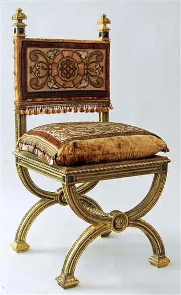 Stuhl verzierter Stuhl mit Kissen