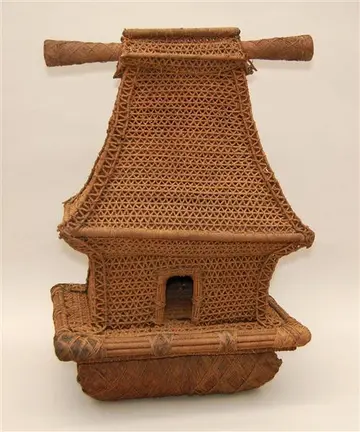 Tragbares Tempelmodell (bure kalou) geflochtener Tempel