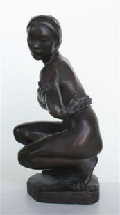 Georg Kolbe, Kauernde Japanerin Skulptur einer nackten, knieenden Frau