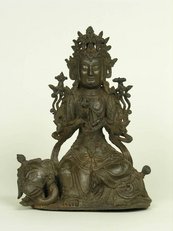Bodhisatra auf Elefanten Figur einer Gottheit mit Elefanten